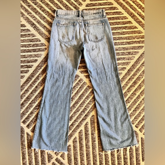 CURRENT/ELLIOTT Sz 26 Medium Blue Wide Leg Frayed Hem Jeans Orig $198 - Picture 5 of 9